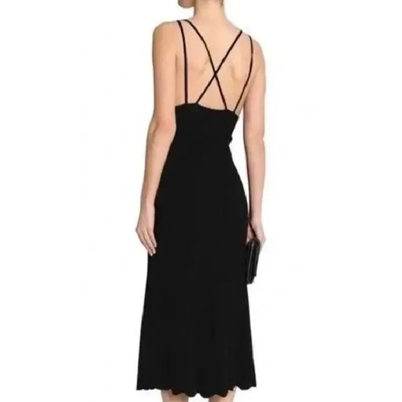 Sandro Paris Bluan Rib Knit Midi Dress in Noir size 1 - Picture 2 of 8